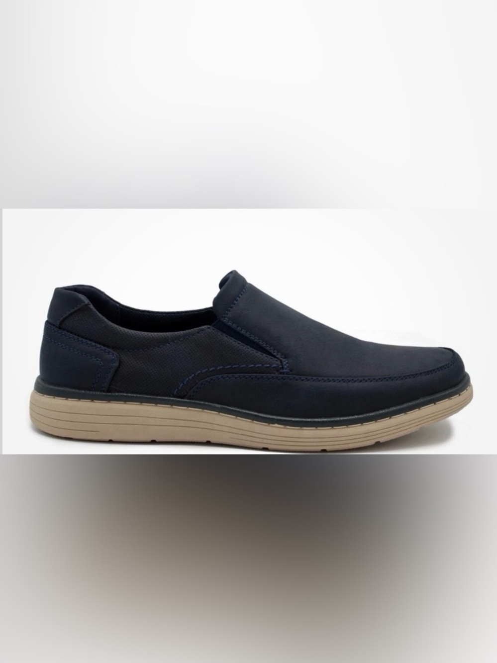 Classic Slip-On Loafer in Navy with Tan Sole